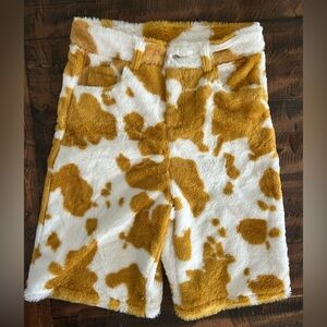 Faux Fur Cow Print Shorts